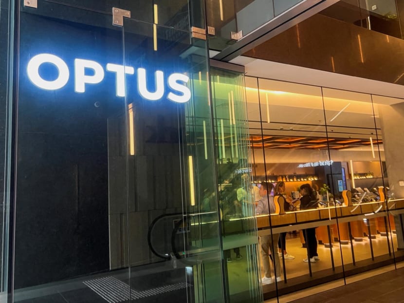 View of an Optus shop in Sydney, Australia on Nov 8, 2023.