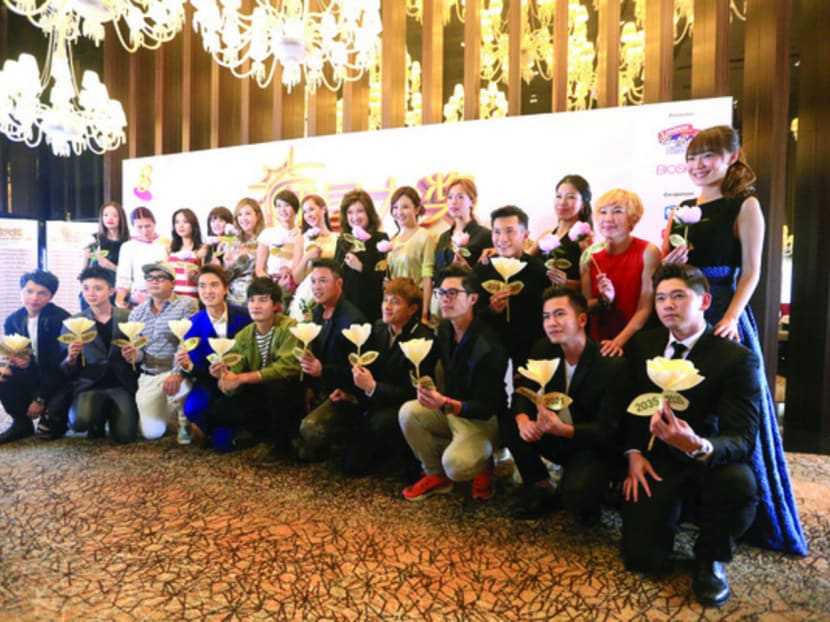 Star Awards 2016’s Top 40 Most Popular nominees at the media reveal. Photo: Koh Mui Fong