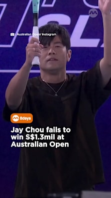 His Australian Open debut was over in a matter of minutes #8dayssg #8dayssgasianent #jaychou #australianopen #sgfyp 