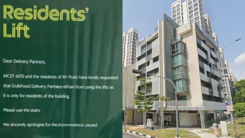 Poster asking GrabFood riders to ‘use stairs’ at River Valley condo not what it seems: Grab, condo management