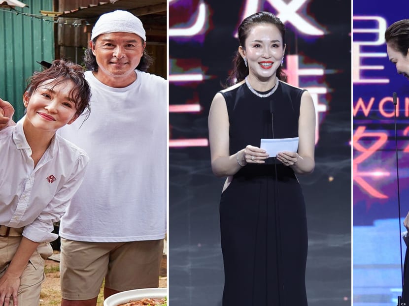Fann Wong thanks herself while accepting Christopher Lee’s Star Awards 2023 Best Host win