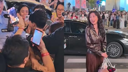 Angie Chiu, 71, Gets Mobbed By Fans, Rushes Into Car & Apparently Forgets Daughter-In-Law