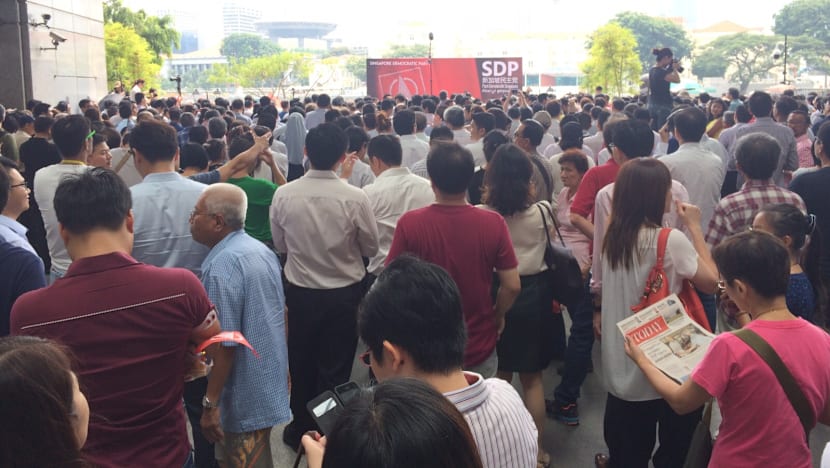 SDP holds first GE2015 lunchtime rally