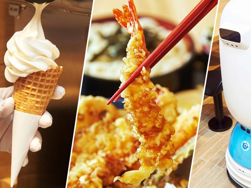 The robot waiters speak both English and Mandarin.