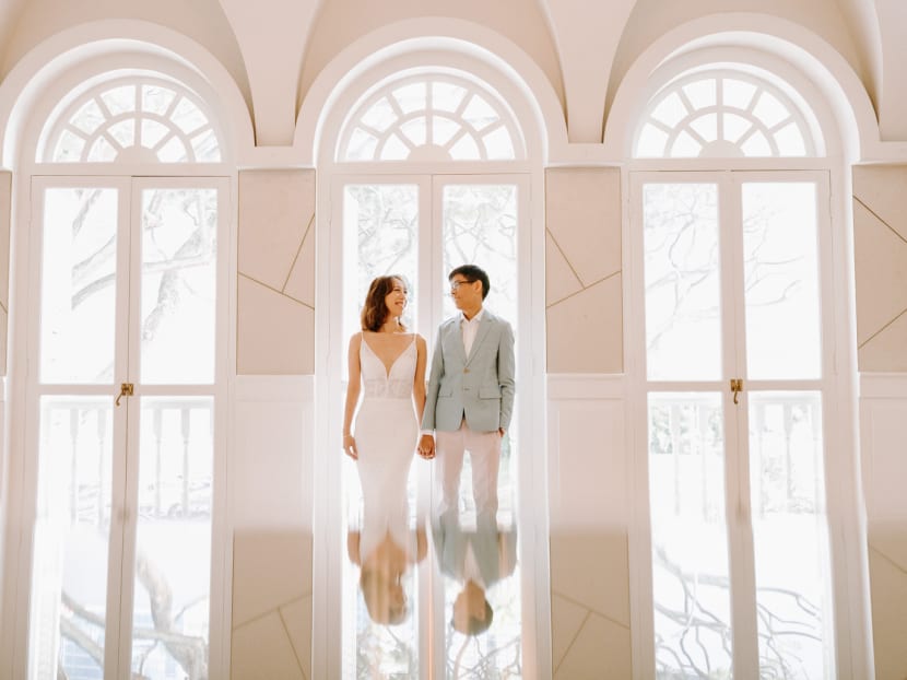 The wedding of Mr Evan Ong and Ms Anna Lim (pictured), planned to be held in Bali in May 2020, has been postponed a couple of times. The wedding of Mr Evan Ong and Ms Anna Lim (pictured), planned to be held in Bali in May 2020, has been postponed a couple of times.