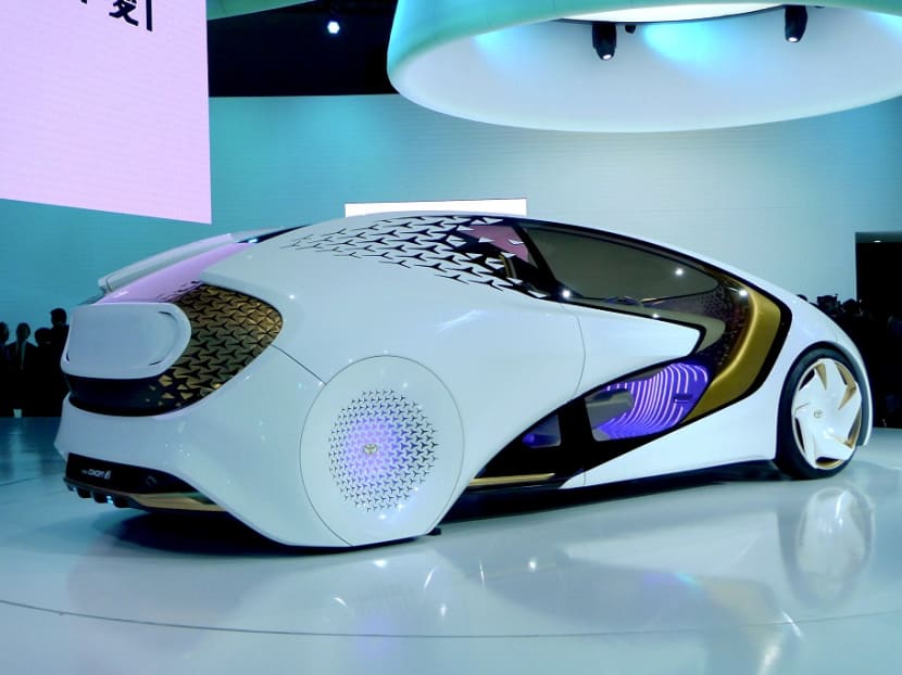 The head-turning Concept-i from Toyota, an electrically powered car that looks like it is set for the 23rd century. Photo: Simon Hulber