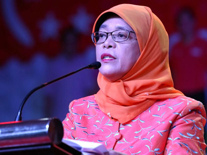 Speaker of Parliament Halimah Yacob announces she will run for President at the Marsiling National Day Dinner celebration held on Aug 6, 2017. Photo: Nuria Ling/TODAY Speaker of Parliament Halimah Yacob announces she will run for President at the Marsiling National Day Dinner celebration held on Aug 6, 2017. Photo: Nuria Ling/TODAY