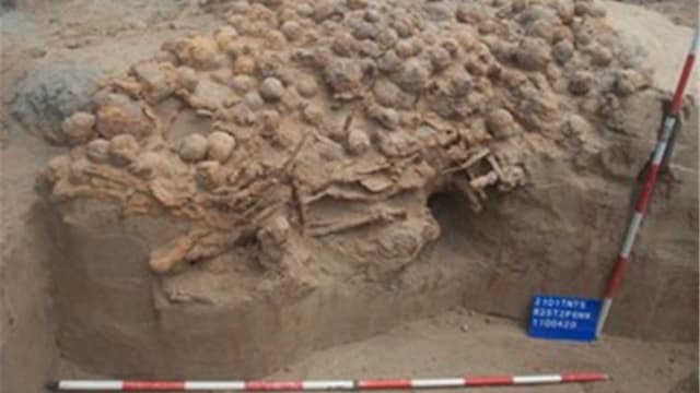 台南铁路开挖 清代千颗炮弹出土