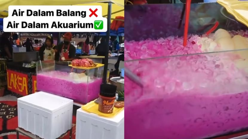 Peniaga bazar di Perlis curi tumpuan, jual air dalam bekas akuarium
