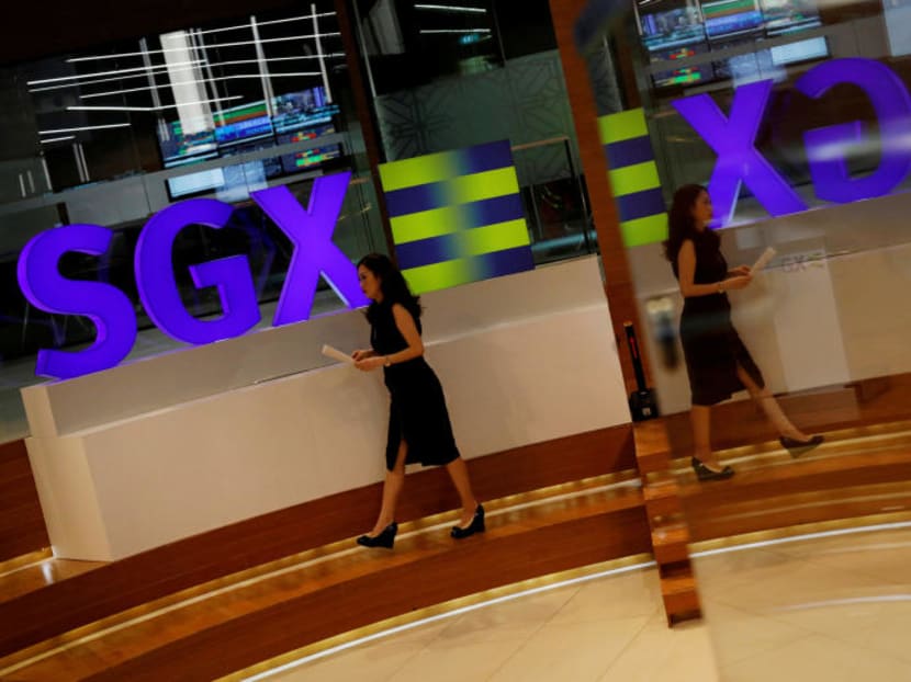 An sign is pictured at Singapore's stock exchange. Photo: Reuters