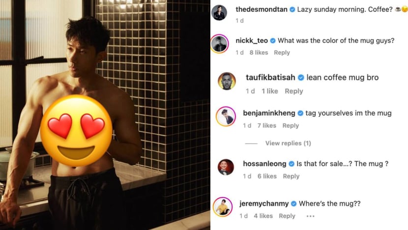 Desmond Tan Posts Yet Another Shirtless Thirst Trap On His IG, His Celeb Pals Comment About His Coffee Mug Instead Desmond Tan Posts Yet Another Shirtless Thirst Trap On His IG, His Celeb Pals Comment About His Coffee Mug Instead