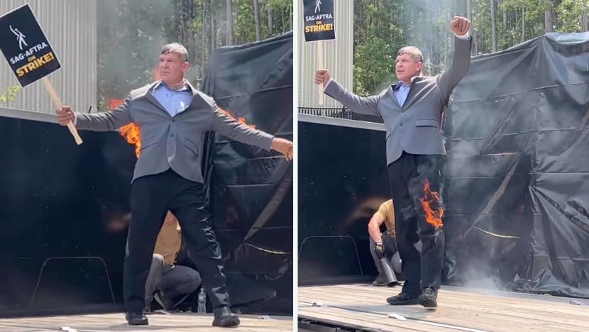 Harrison Ford's Stunt Double Sets Himself On Fire During Strike Rally: "We Are Tired Of Being Burned" By Studios & Producers