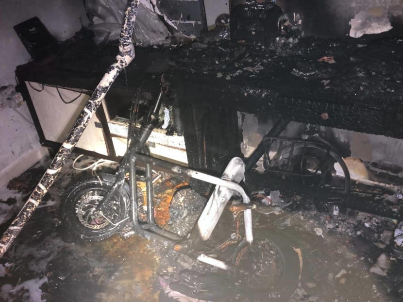 The Singapore Civil Defence Force said in a Facebook post that it responded to the fire at about 5.10am at a 12th floor unit of Block 364B, Sembawang Crescent. The Singapore Civil Defence Force said in a Facebook post that it responded to the fire at about 5.10am at a 12th floor unit of Block 364B, Sembawang Crescent.