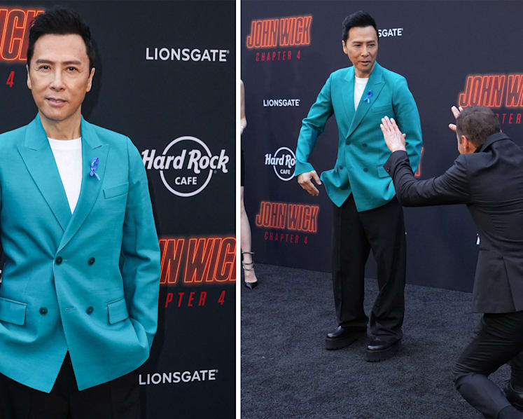 Total fanboy moment: Donnie Yen gets greeted by fellow John Wick actor on bended knee in LA