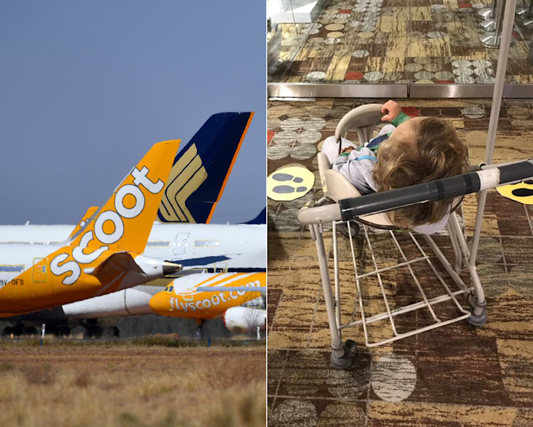 Couple with toddler spend night on Changi Airport floor after Scoot flight cancelled due to Athens snowstorm