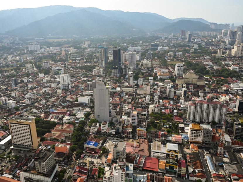 A general view shows residential and commercial buildings in Georgetown on Penang island in Malaysia on March 10, 2023. A general view shows residential and commercial buildings in Georgetown on Penang island in Malaysia on March 10, 2023.