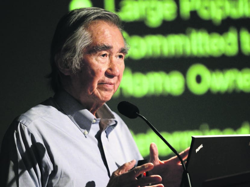 Dr Liu Thai Ker, sharing  Singapore’s formula for success in providing large scale housing for Singaporeans as well as the softer aspects of housing issues. Moderated by Dr Aline Wong..Photo: Ernest Chua. 21 March 2013.