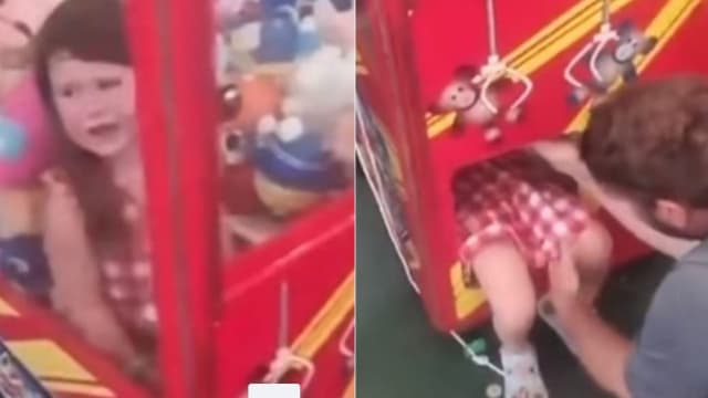 爬进夹娃娃机偷娃娃 澳洲女童出不来