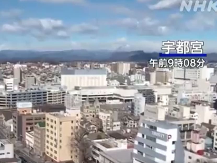A screen grab from a video from Japanese broadcaster NHK showing the earthquake on March 21, 2024.