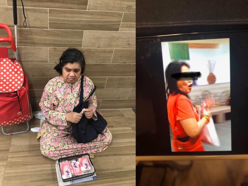 Ms Jessica Vincent uploaded a photo of the seller sitting on the ground in a pink baju kurung, and a photo of the alleged thief, who was wearing a red tee shirt. Ms Jessica Vincent uploaded a photo of the seller sitting on the ground in a pink baju kurung, and a photo of the alleged thief, who was wearing a red tee shirt.