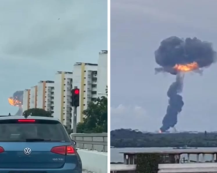 Fire at Pasir Gudang factory, explosion caused fireball seen in Singapore across Johor Straits
