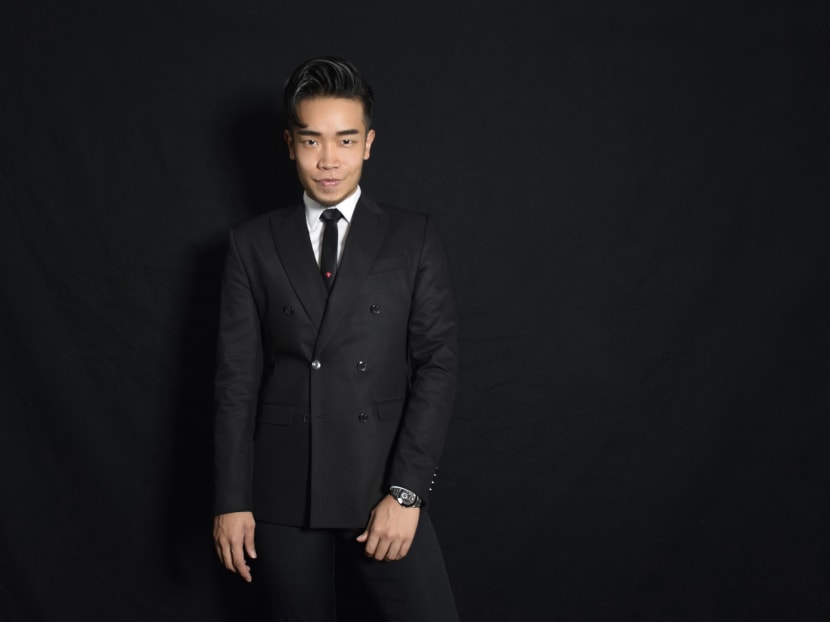 Lasalle College of the Arts 2017 valedictorian and McNally Award for Excellence in the Arts recipient Jerome Lim, 25, wearing a Dior Homme tie and Zara blazer. Photo: Jerome Lim via Lasalle