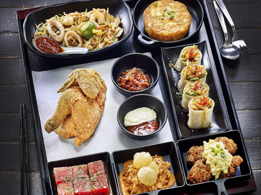 The sharing platter, Bao Ka Liao, will feature seven items including Tenderfresh Signature Fried Half Spring Chicken, Warong Kim’s Hokkien Mee, and Ah Boy’s Hokkien Popiah. Photo: Hawkerman