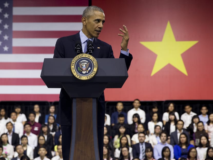 US President Barack Obama attends a town hall meeting with members of the Young Southeast Asian Leaders Initiative (YSEALI) at the GEM Center in Ho Chi Minh City, Vietnam May 25, 2016. Photo: Reuters US President Barack Obama attends a town hall meeting with members of the Young Southeast Asian Leaders Initiative (YSEALI) at the GEM Center in Ho Chi Minh City, Vietnam May 25, 2016. Photo: Reuters