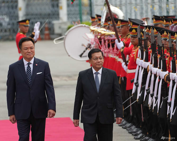 Myanmar ex-military chief on first Thailand trip as civilian leader
