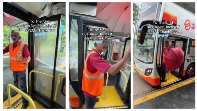暖心车长雨天为乘客“遮风挡雨” 网民赞：经常都这么做