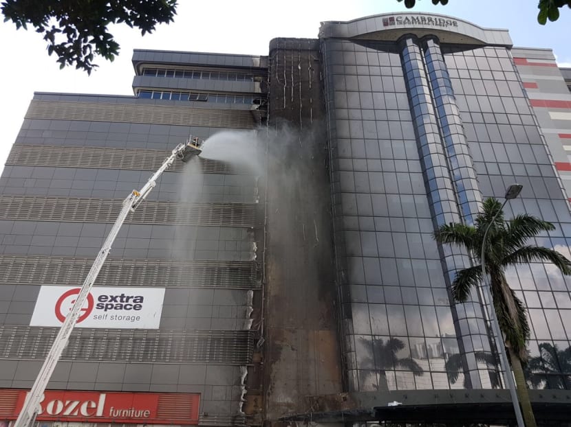 Fire at 30 Toh Guan Road on May 4, 2017. Photo: Robin Choo/TODAY