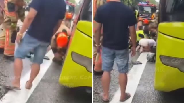 在BKE上与巴士碰撞受困车底 骑士不治身亡