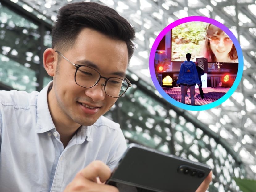 TODAY senior journalist Justin Ong watching the metaverse concert on Sept 27, 2022.