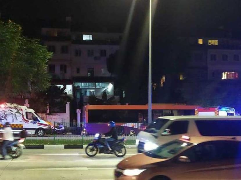 The scene of an accident on March 19, 2021, after a collision between cyclist German Jr Miranda Gonzales and an SBS Transit bus on Loyang Avenue. The scene of an accident on March 19, 2021, after a collision between cyclist German Jr Miranda Gonzales and an SBS Transit bus on Loyang Avenue.