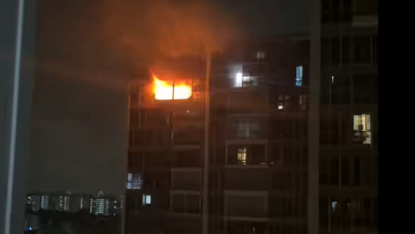 3 taken to hospital after fire at Kovan condo; one with burn injuries