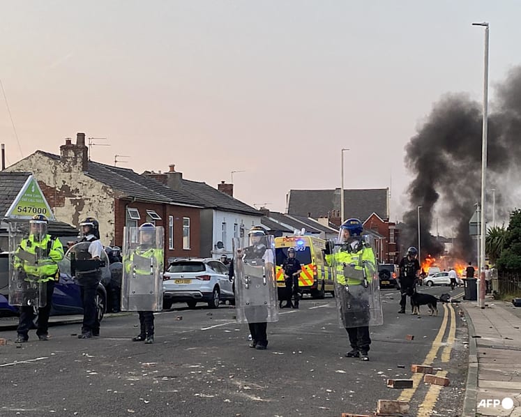 UK leader accuses far right of hijacking a town's grief after killing of 3 children sparks violence