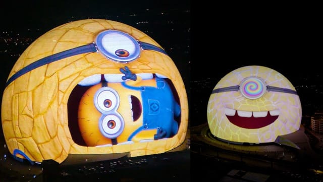 “小黄人”Minions占领拉斯维加斯巨球会场！