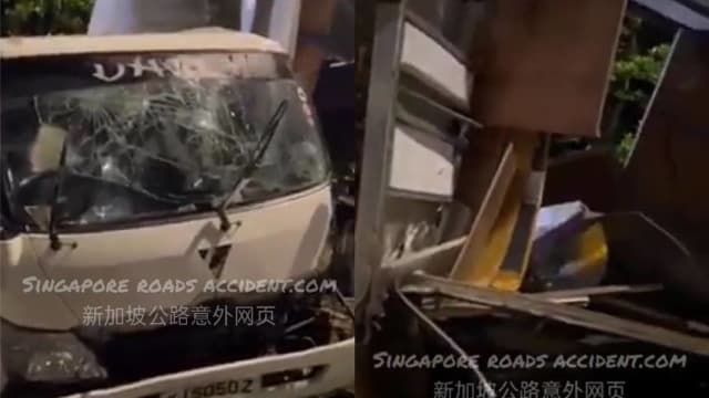 旧裕廊路发生致命车祸 罗厘断成两截二死六伤