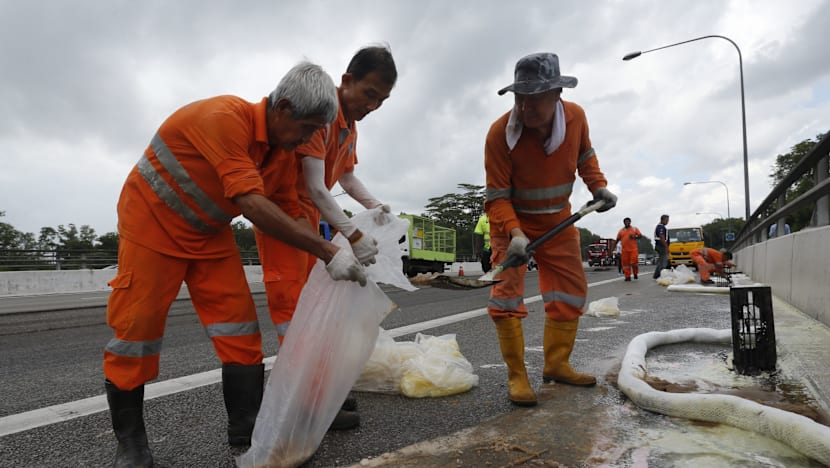 Oil spill on BKE causes massive road disruption
