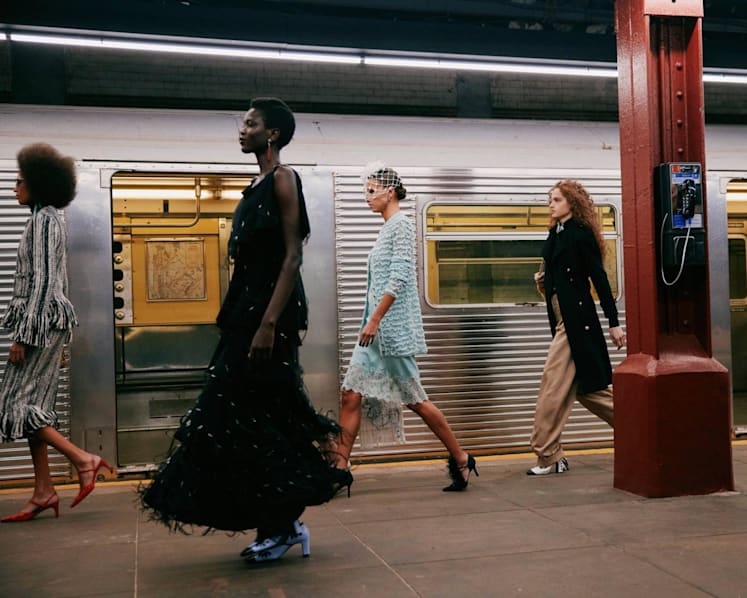 Chanel's new showman stages an ode to NYC with star-packed runway show on a real subway platform
