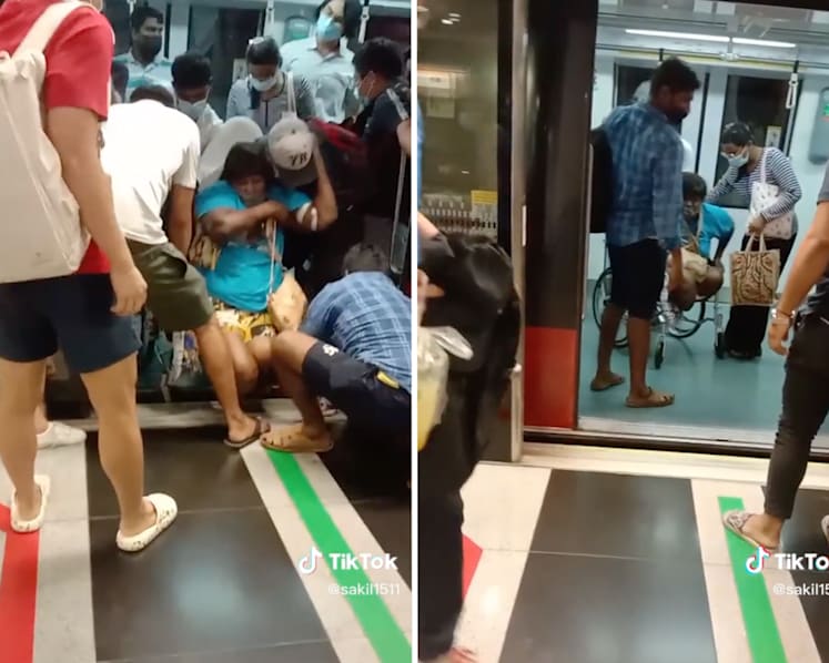 #trending: Video of commuters rushing to free wheelchair user stuck in MRT platform gap moves netizens, some question accessibility of stations
