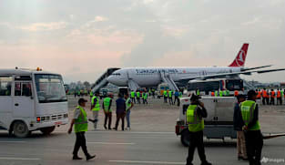 Turkish Airlines jet catches fire while landing at Nepal's main airport; all passengers safe