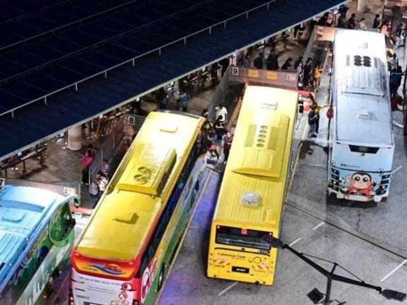 The bus bay at Woodlands Checkpoint on Sept 29, 2023.