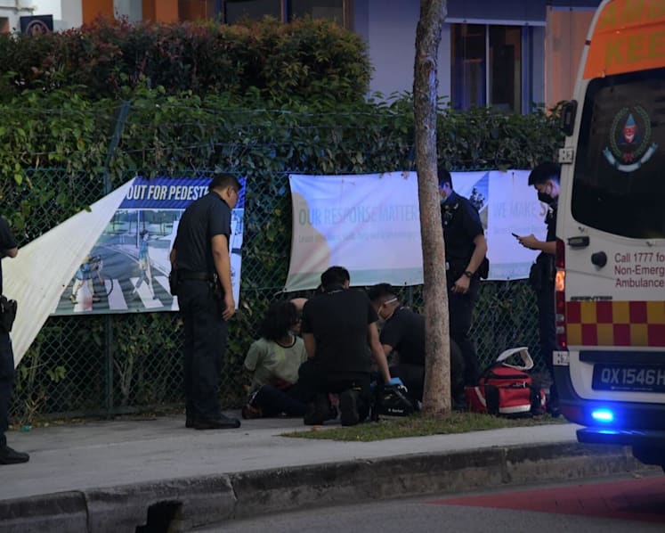 Woman brandishing knife in Tampines stabs herself after police stand-off