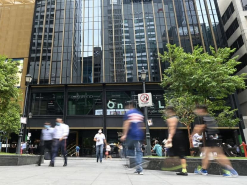 A view of the Raffles Place business district in January 2022.
