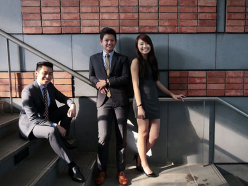 SMU students (from left) Don Teo, Rodney Tan and Zoey Lee have developed a web-based monitoring system called SupplyWatch that will enable VWOs to tailor their food rations to the specific needs of their beneficiaries. PHOTO: JASON QUAH SMU students (from left) Don Teo, Rodney Tan and Zoey Lee have developed a web-based monitoring system called SupplyWatch that will enable VWOs to tailor their food rations to the specific needs of their beneficiaries. PHOTO: JASON QUAH