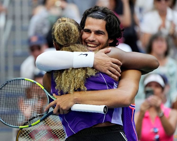 Williams, Alcaraz advance in US Open mixed doubles, Djokovic, Sabalenka stunned