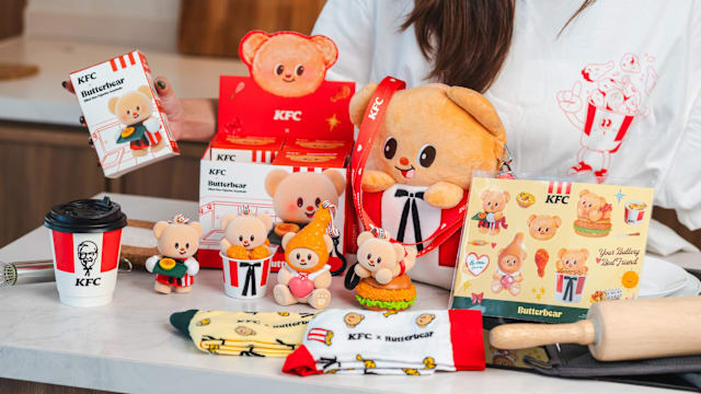 KFC除了泰式风味新品，还联手泰国最萌Butterbear推出限定周边！