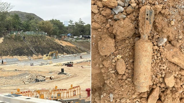 香港工地发现未引爆二战炮弹 警封锁现场就地引爆