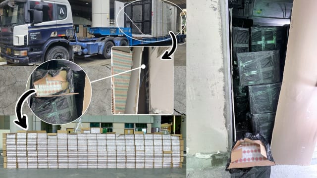 混凝土结构藏漏税烟图入境 在大士关卡被识破